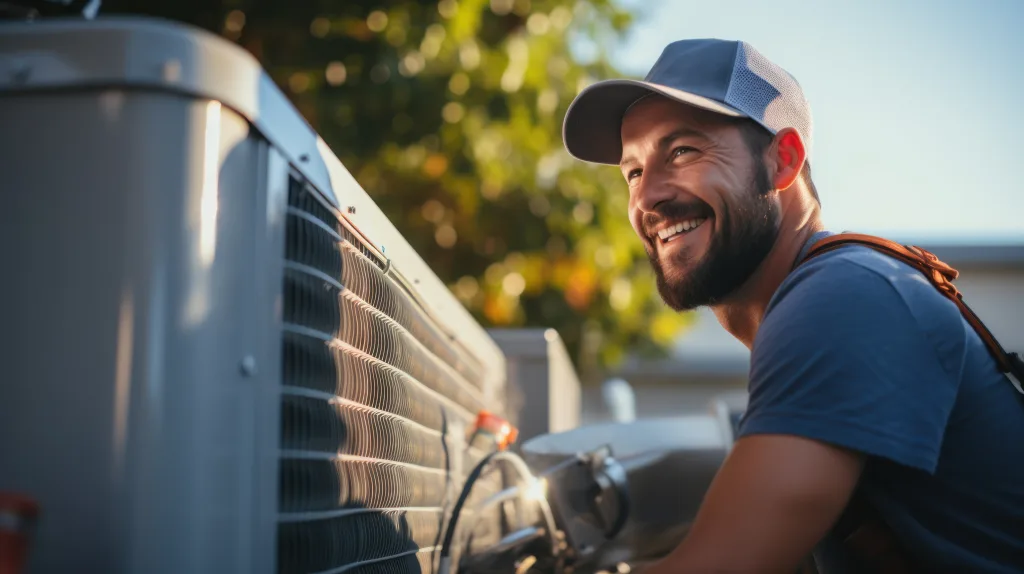 HVAC technician performing repair