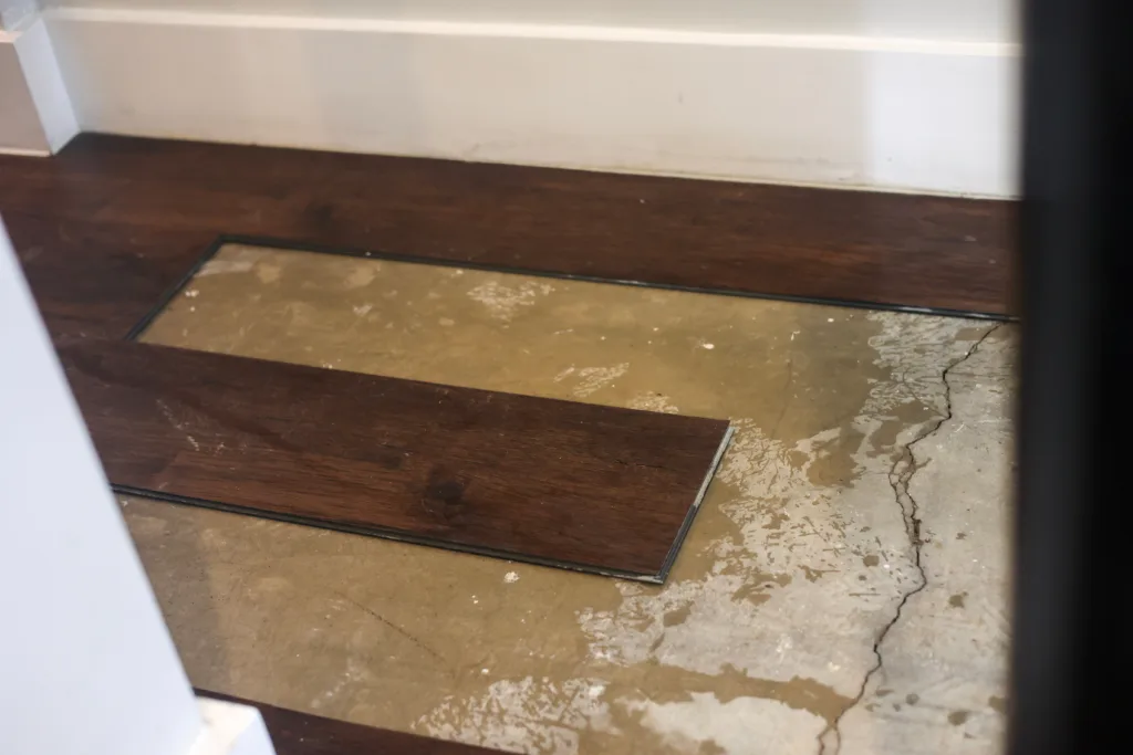 slab leak water damage in Mesa home